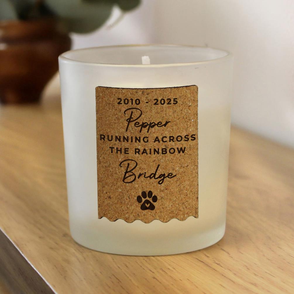 Personalised Paw Print Cork Label Jar Candle Extra Image 3